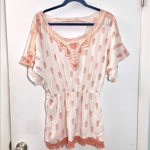 Free People Embroidered Boho Top